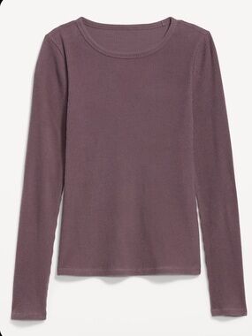 Ribbed Long-Sleeve Crewneck T-shirt Plush, Old Navy